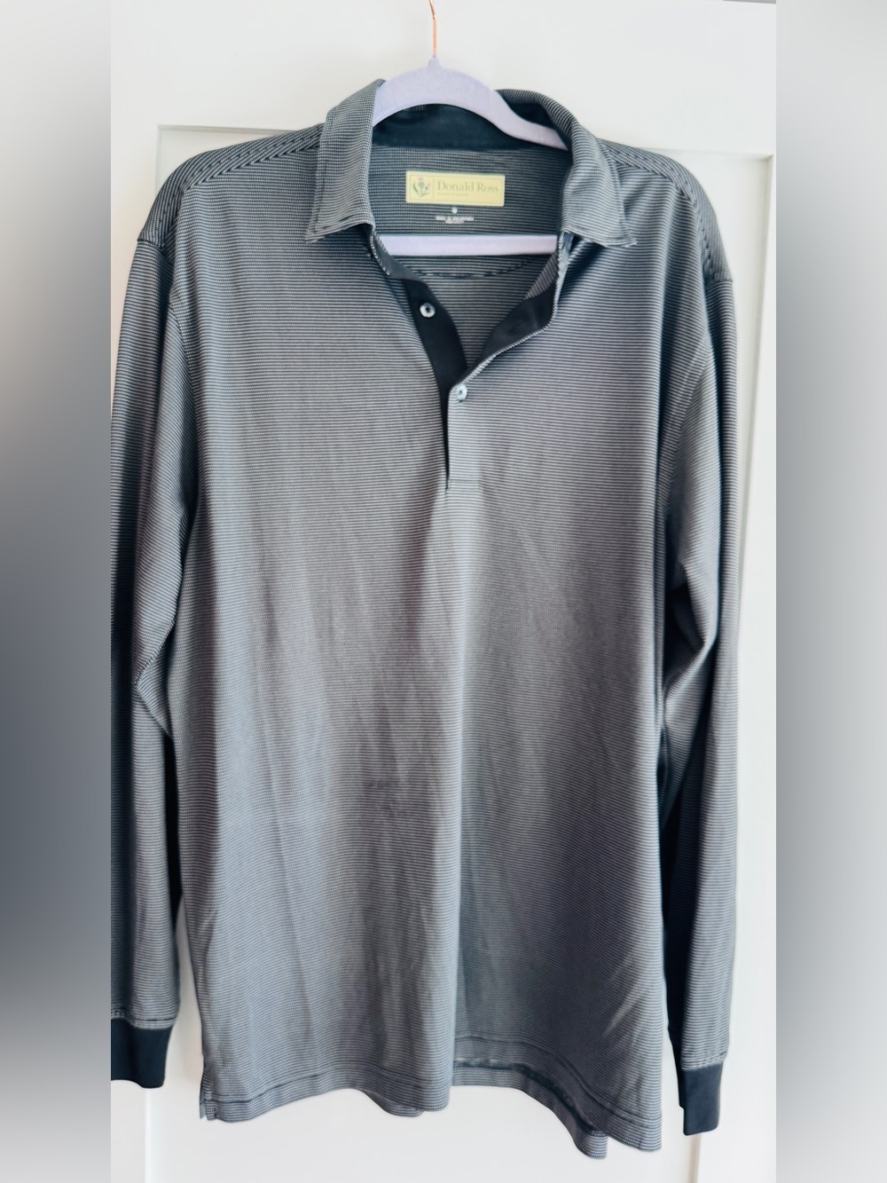 Donald Ross  Long-Sleeve Polo Shirt - Gray size Medium like new